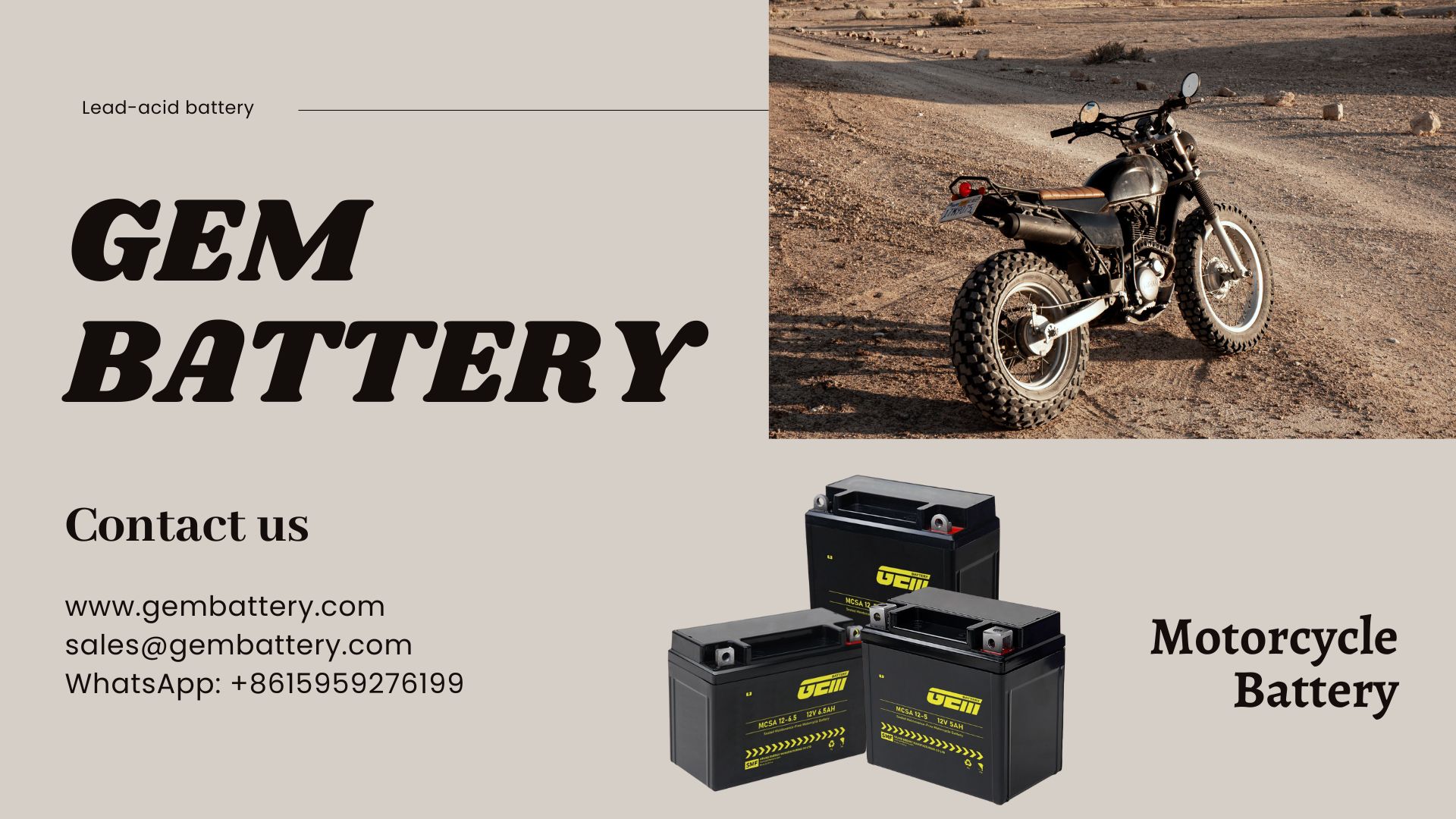 MCSA series power sports motorcycle battery