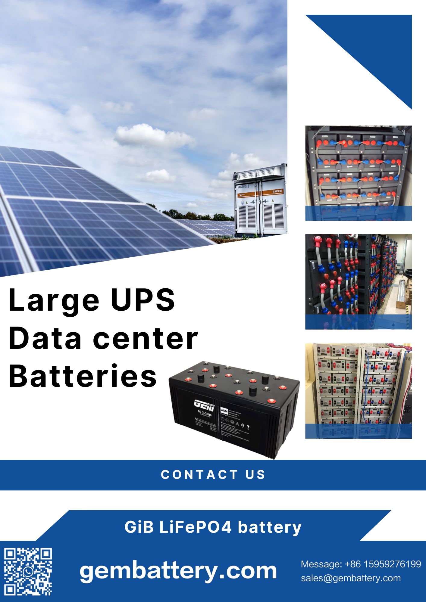 large UPS and data center batteries